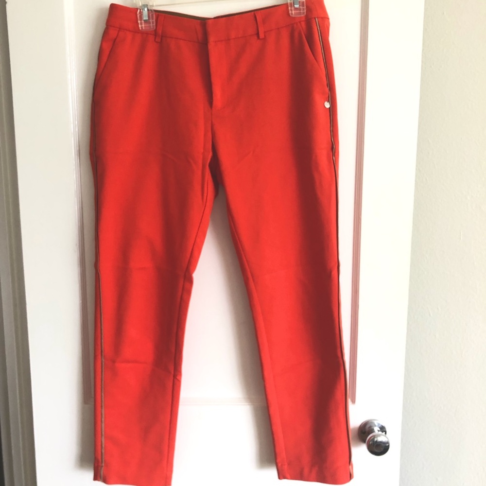 SCOTCH AND SODA salmon colored trouser, tan piping